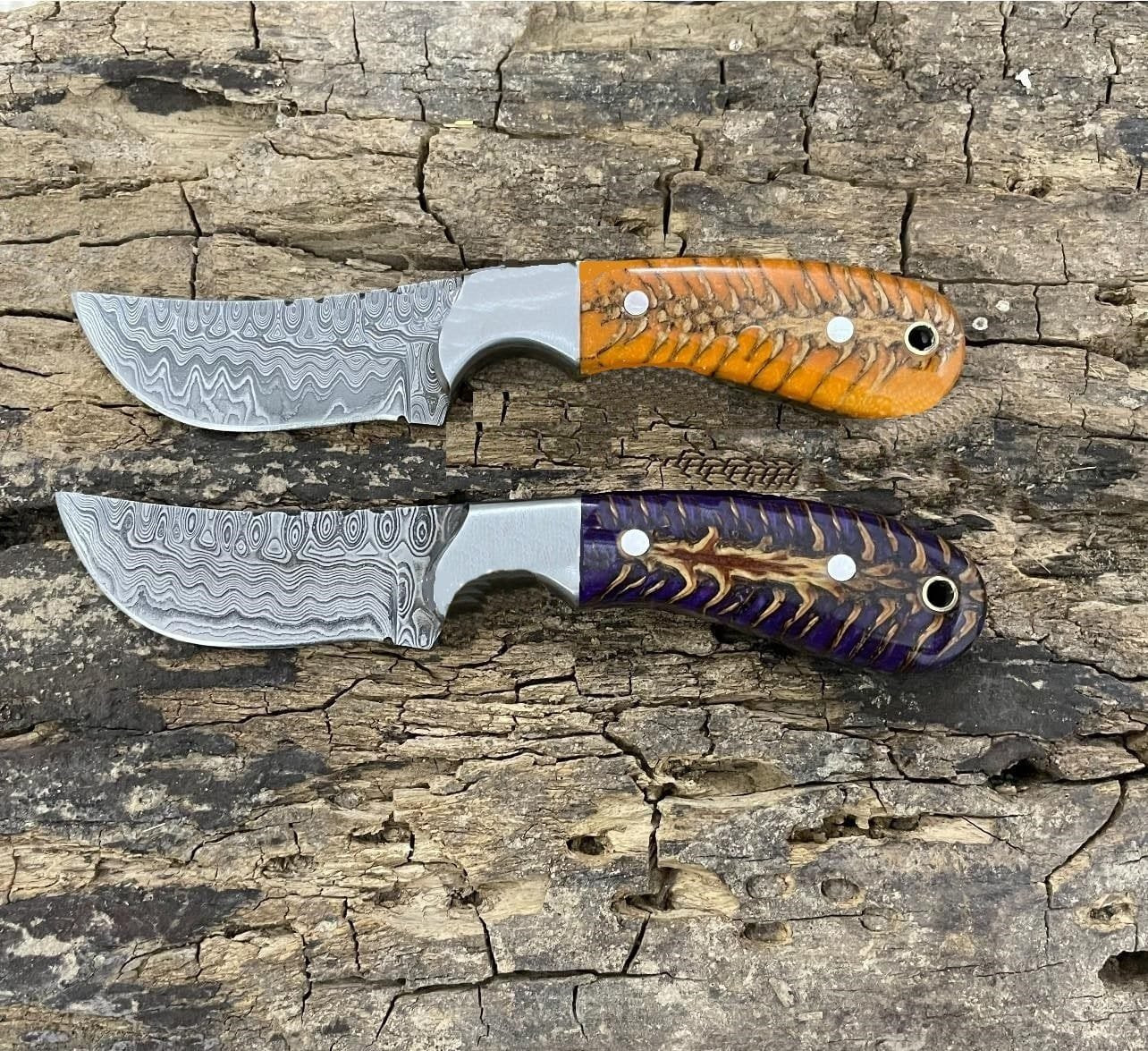Pair of Cowboy knives - Buy 1 get 1 free offer with pinecone handles image 0