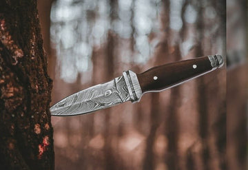 Fixed blade Cowboy boot knife and leather sheath image 0