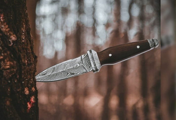 Fixed blade Cowboy boot knife and leather sheath image 0