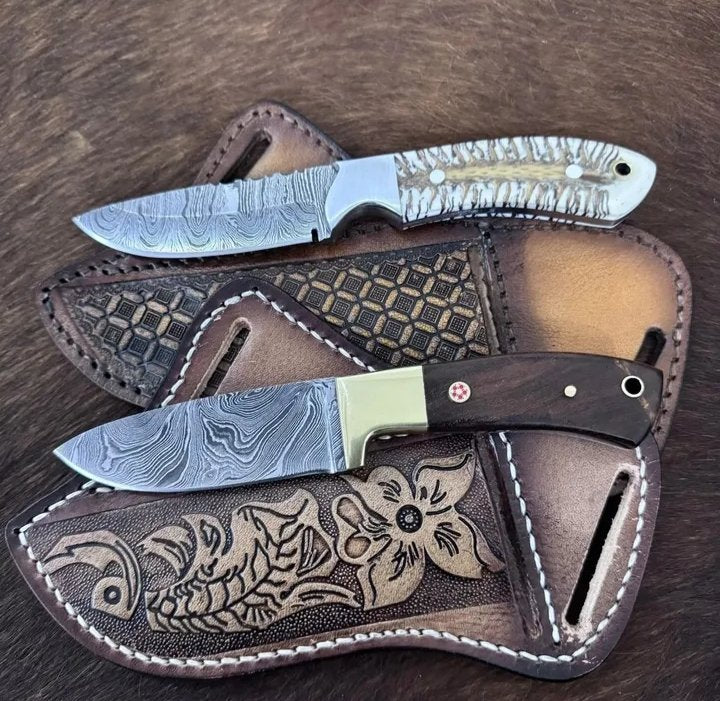 Damascus steel Cowboy knife set for sale : buy 1 get 1 free bogo offer image 0