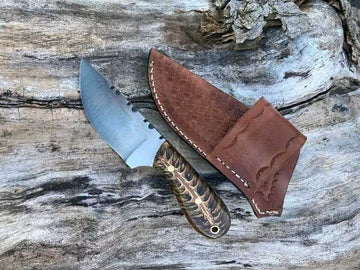 Best old ranch knife for cowboys - D2 steel blade and pinecone handle image 0
