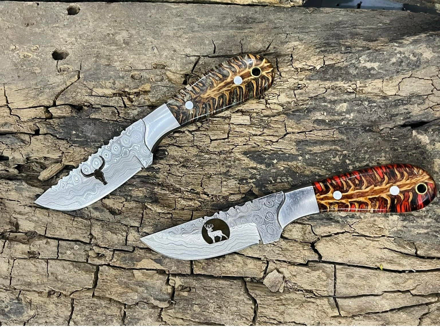 Fixed blade cowboy knife deal - buy 1 get 1 free offer pinecone handle image 0