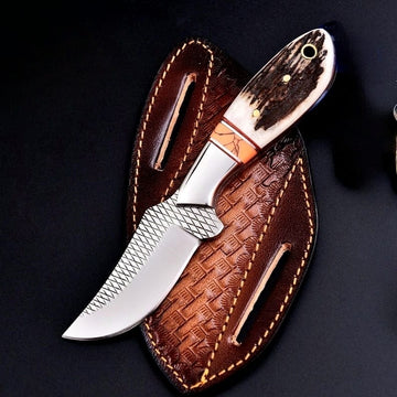 Horse shoe rasp steel cowboy knife with sheath