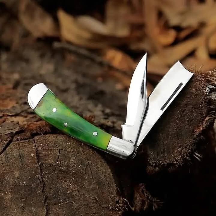 440c bone handle Best Cowboy pocket knife - double blade trapper knife image 0