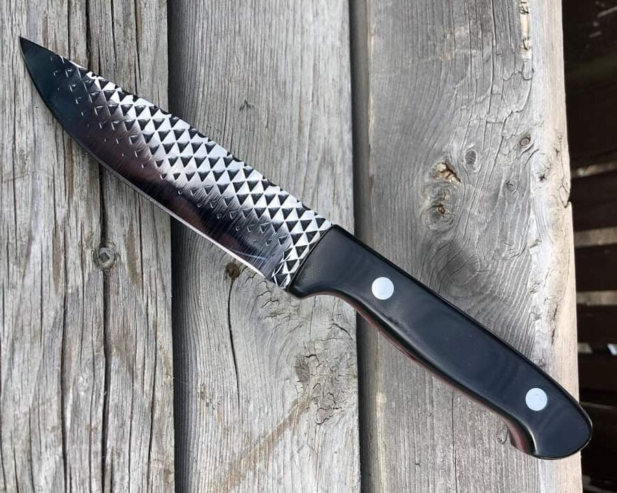 Rasp steel cowboy knife with horizontal sheath image 0