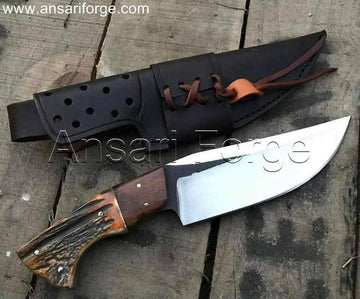 Handmade Stag Handle Cowboy Hunting Knife