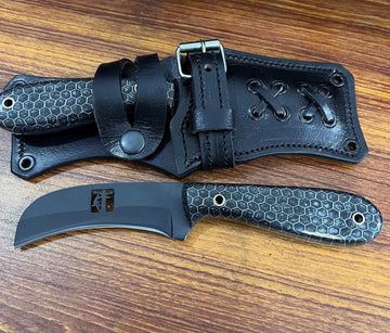 Custom made 1095 steel Hawksbill Lineman Skinner knife with honeycomb handle image 0