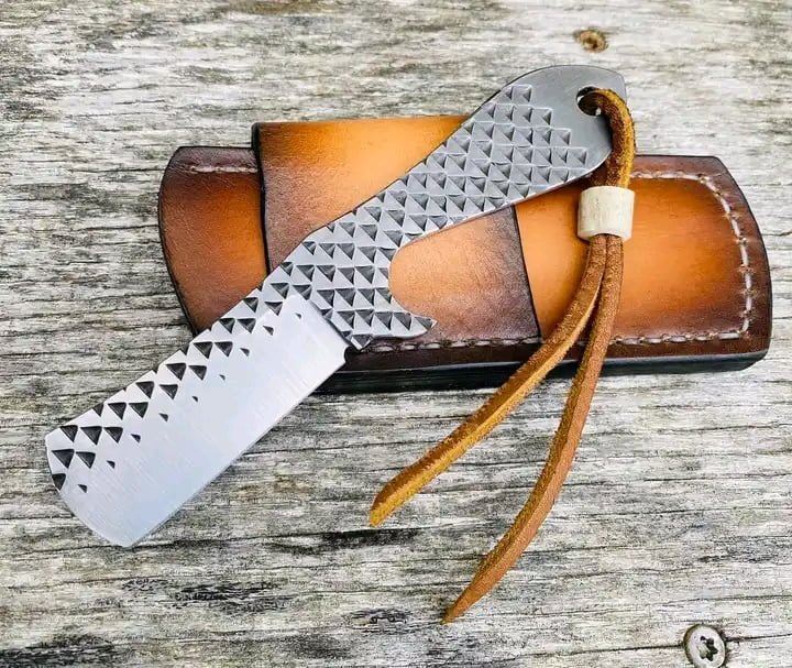 File rasp cowboy bull cutter knife working blank blade with sheath image 0